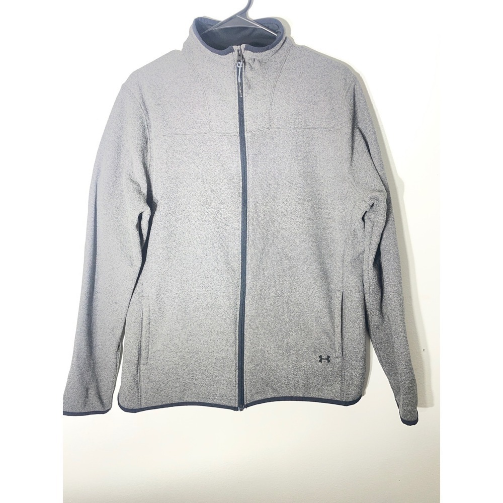 Under Armour ColdGear Women Heather Gray Full Zip Fleece Jacket Large
